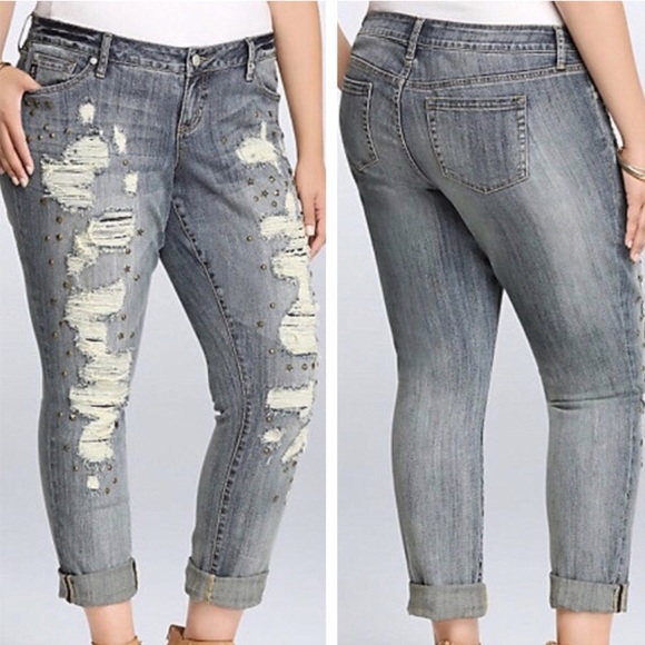 torrid distressed boyfriend jeans